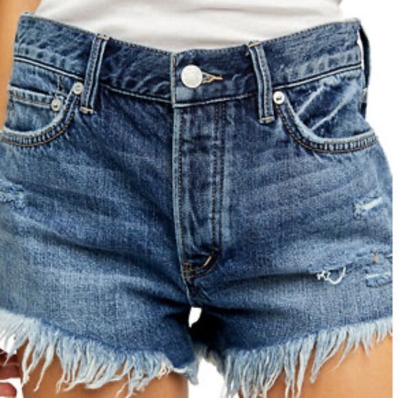 FREE People Loving Good Vibrations High-Rise Distressed Shorts - Picture 4 of 4